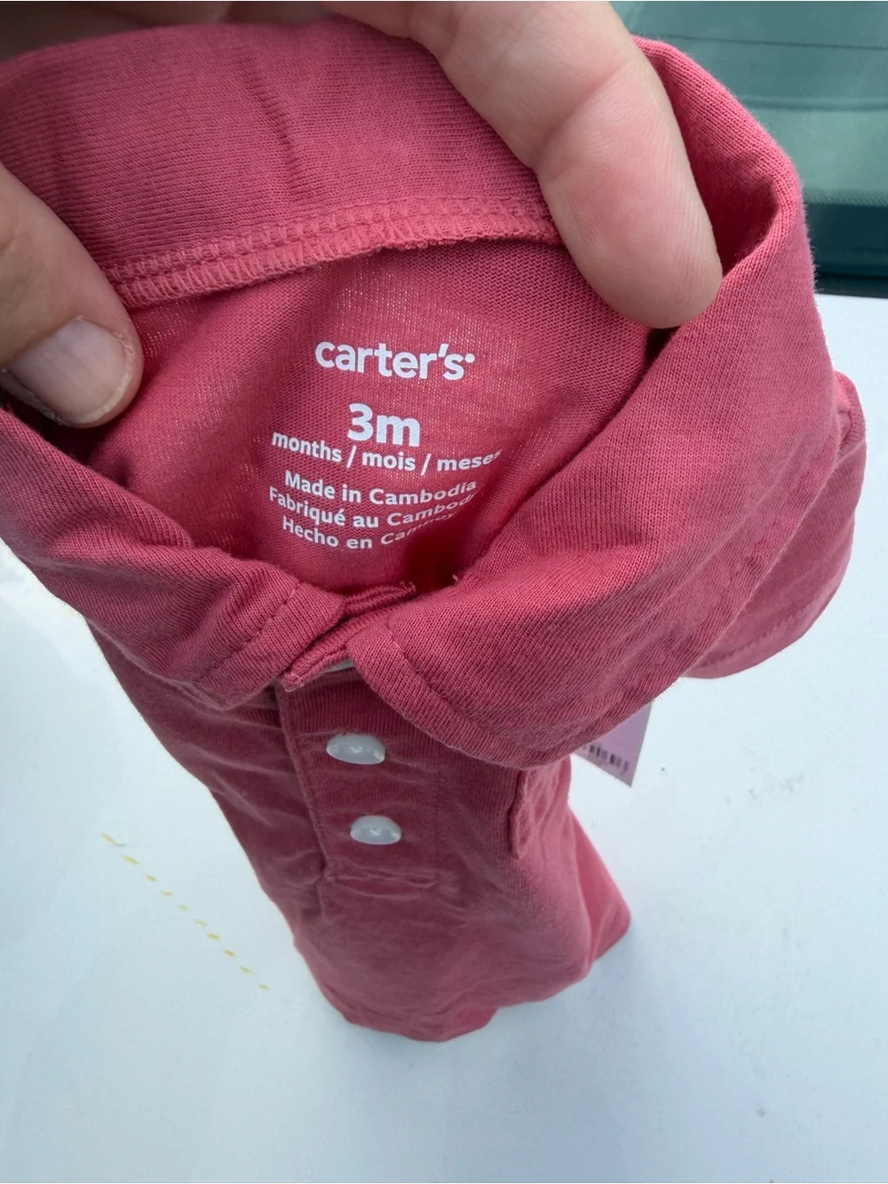 Carter's Coral Pink Short Sleeve Polo